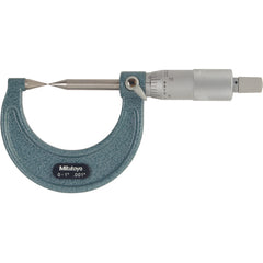 0-1″ Measuring Range-0.001″ Graduation - Ratchet Thimble - Carbide Face - Point Micrometer - Exact Tool & Supply