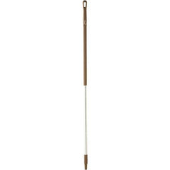 Vikan - 59 x 1-1/4" Aluminum Squeegee Handle - European Threaded Connection, Brown - Exact Tool & Supply