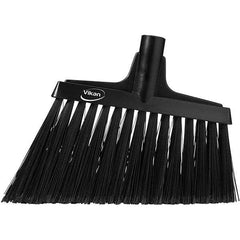 Vikan - 11-1/2" Wide, Black Polyester Bristles, Angled Broom - Flagged, Water Resistant - Exact Tool & Supply
