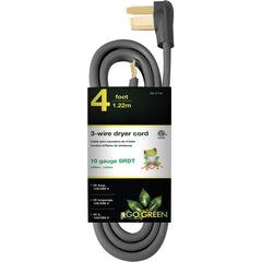 GoGreen Power - Power Cords; Cord Type: Replacement Cord ; Overall Length (Feet): 4 ; Cord Color: Brown ; Amperage: 30 ; Voltage: 250 ; Wire Gauge/Number of Conductors: 10/3 - Exact Tool & Supply
