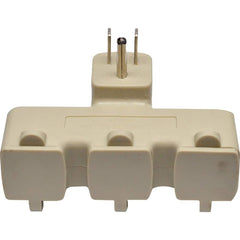 GoGreen Power - Electrical Outlet Adapters; Adapter Type: Wall Tap ; Amperage: 15 ; Voltage: 125 ; Number of Outlets: 3 ; Adapter Color: Beige ; Adapter Overall Length (Decimal Inch): 2-1/2 - Exact Tool & Supply