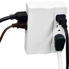 GoGreen Power - Electrical Outlet Adapters; Adapter Type: Wall Tap ; Amperage: 15 ; Voltage: 125 ; Number of Outlets: 6 ; Adapter Color: White ; Adapter Overall Length (Decimal Inch): 5.45 - Exact Tool & Supply