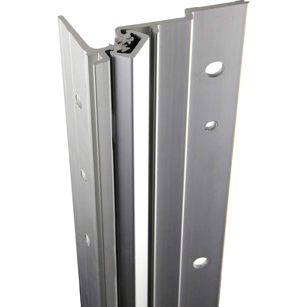 Stanley - Continuous Hinges; Type: Full Surface ; Mount Type: Full Surface ; Overall Length (Inch): 120; 120 ; Hinge Material: Aluminum ; Width (Decimal Inch): 4.0 ; Thickness (Decimal Inch): 0.1120 - Exact Tool & Supply