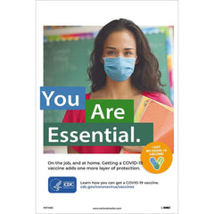 NMC - Training & Safety Awareness Posters; Subject: General Safety & Accident Prevention ; Training Program Title: Protect from COVID-19; COVID-19 Vaccination Awareness ; Message: YOU ARE ESSENTIAL. ON THE JOB, AND AT HOME. GETTING A COVID-19 VACCINE ADD - Exact Tool & Supply