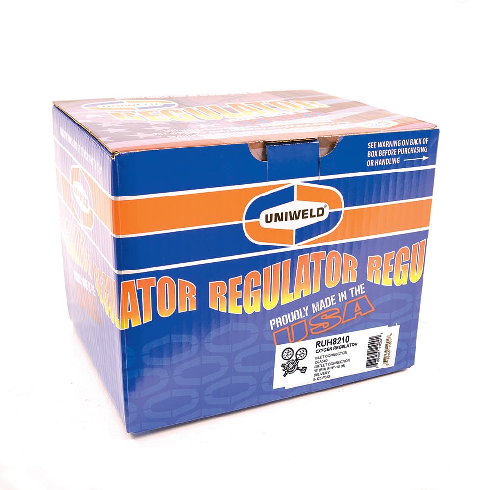 Made in USA - Welding Regulators; Gas Type: Oxygen ; CGA Inlet Connection: 540 ; Fitting Type: B R/H ; Maximum Pressure (psi): 4000.00 ; Thread Size: B18 ; Rotation: Clockwise - Exact Tool & Supply