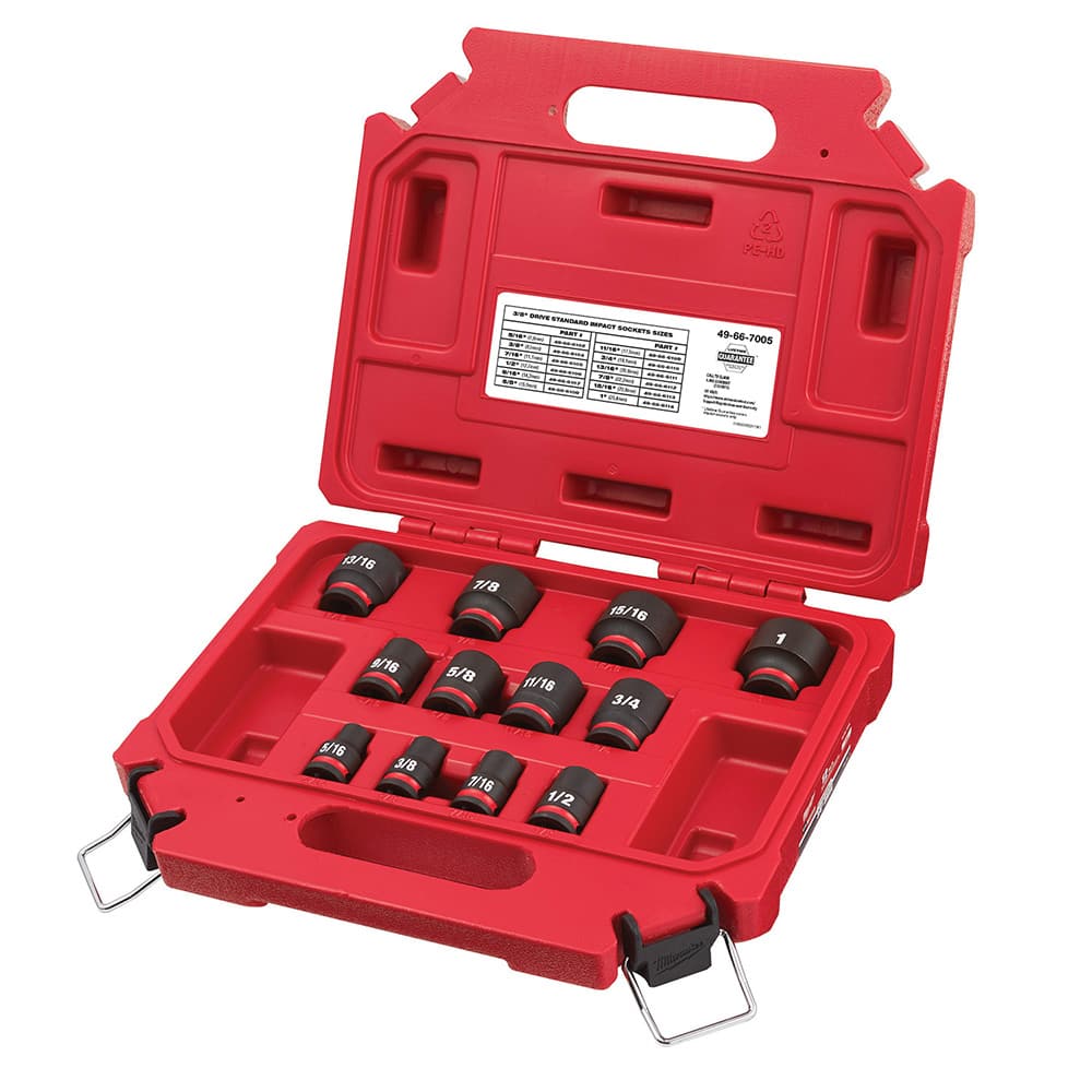 Milwaukee Tool - 12 Pc 3/8" Drive Socket Set - Exact Tool & Supply