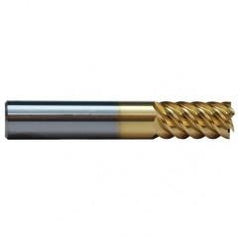 1/2 TuffCut SS 6 Fl High Helix TiN Coated Non-Center Cutting End Mill - Exact Tool & Supply
