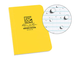 Rite in the Rain - Note Pads, Writing Pads & Notebooks; Writing Pads & Notebook Type: Notebook ; Size: 3-1/2 x 5 ; Number of Sheets: 56 ; Color: Yellow ; Additional Information: Weatherproof - Exact Tool & Supply
