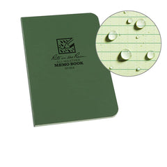 Rite in the Rain - Note Pads, Writing Pads & Notebooks; Writing Pads & Notebook Type: Notebook ; Size: 3-1/2 x 5 ; Number of Sheets: 56 ; Color: Green ; Additional Information: Weatherproof - Exact Tool & Supply