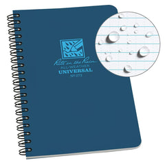Rite in the Rain - Note Pads, Writing Pads & Notebooks; Writing Pads & Notebook Type: Spiral Bound Notebook ; Size: 4-7/8 x 7 ; Number of Sheets: 32 ; Color: Blue ; Additional Information: Weatherproof - Exact Tool & Supply