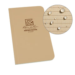 Rite in the Rain - Note Pads, Writing Pads & Notebooks; Writing Pads & Notebook Type: Notebook ; Size: 3-1/2 x 6 ; Number of Sheets: 60 ; Color: Coyote ; Additional Information: Weatherproof - Exact Tool & Supply