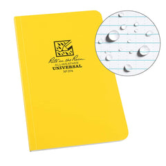 Rite in the Rain - Note Pads, Writing Pads & Notebooks; Writing Pads & Notebook Type: Notebook ; Size: 4-5/8 x 7-1/4 ; Number of Sheets: 64 ; Color: Yellow ; Additional Information: Weatherproof - Exact Tool & Supply