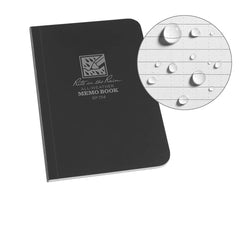 Rite in the Rain - Note Pads, Writing Pads & Notebooks; Writing Pads & Notebook Type: Notebook ; Size: 3-1/2 x 5 ; Number of Sheets: 56 ; Color: Black ; Additional Information: Weatherproof - Exact Tool & Supply