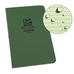 Rite in the Rain - Note Pads, Writing Pads & Notebooks; Writing Pads & Notebook Type: Tactical Notebook ; Size: 4-5/8 x 7 ; Number of Sheets: 80 ; Color: Green ; Additional Information: Weatherproof - Exact Tool & Supply