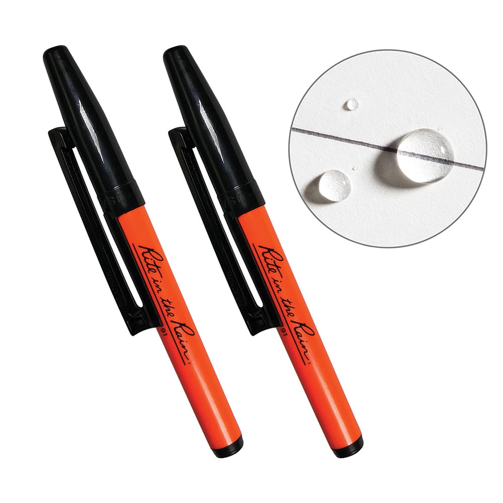 Rite in the Rain - Pens & Pencils; Type: Belt Holster Pen ; Color: Black ; Tip Type: 0.9MM - Exact Tool & Supply