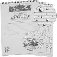 Rite in the Rain - Note Pads, Writing Pads & Notebooks; Writing Pads & Notebook Type: Legal Pad ; Size: 8-1/2 x 11" ; Number of Sheets: 35 ; Color: Gray ; Additional Information: Weatherproof - Exact Tool & Supply
