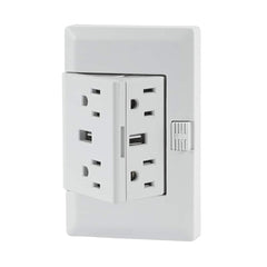 The OUTlet - Straight Blade Receptacles; Receptacle Type: Duplex Receptacle ; Grade: Residential ; Color: White ; NEMA Configuration: 5-15R ; Amperage: 15 ; Voltage: 120 - Exact Tool & Supply