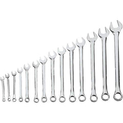 Blackhawk by Proto - 14 Piece, 5/16" to 1-1/4", 12 Point Combination Wrench - Inch Measurement Standard, Full Polish Finish, Comes in Vinyl Roll - Exact Tool & Supply