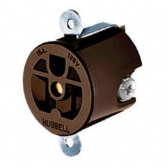 Hubbell Wiring Device-Kellems - 125V 15A NEMA 5-15R Industrial Grade Brown Straight Blade Single Receptacle - Exact Tool & Supply