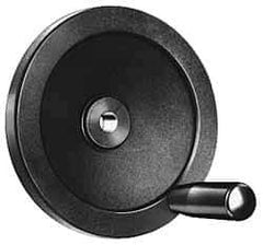 Value Collection - 3.15" Diam, Aluminum Handwheel with Handle - 1.02" Hub Diam - Exact Tool & Supply
