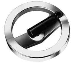 Value Collection - 7.87", 2 Spoke Handwheel with Rectractable Handle - 1.65" Hub, Aluminum, Polished Finish - Exact Tool & Supply