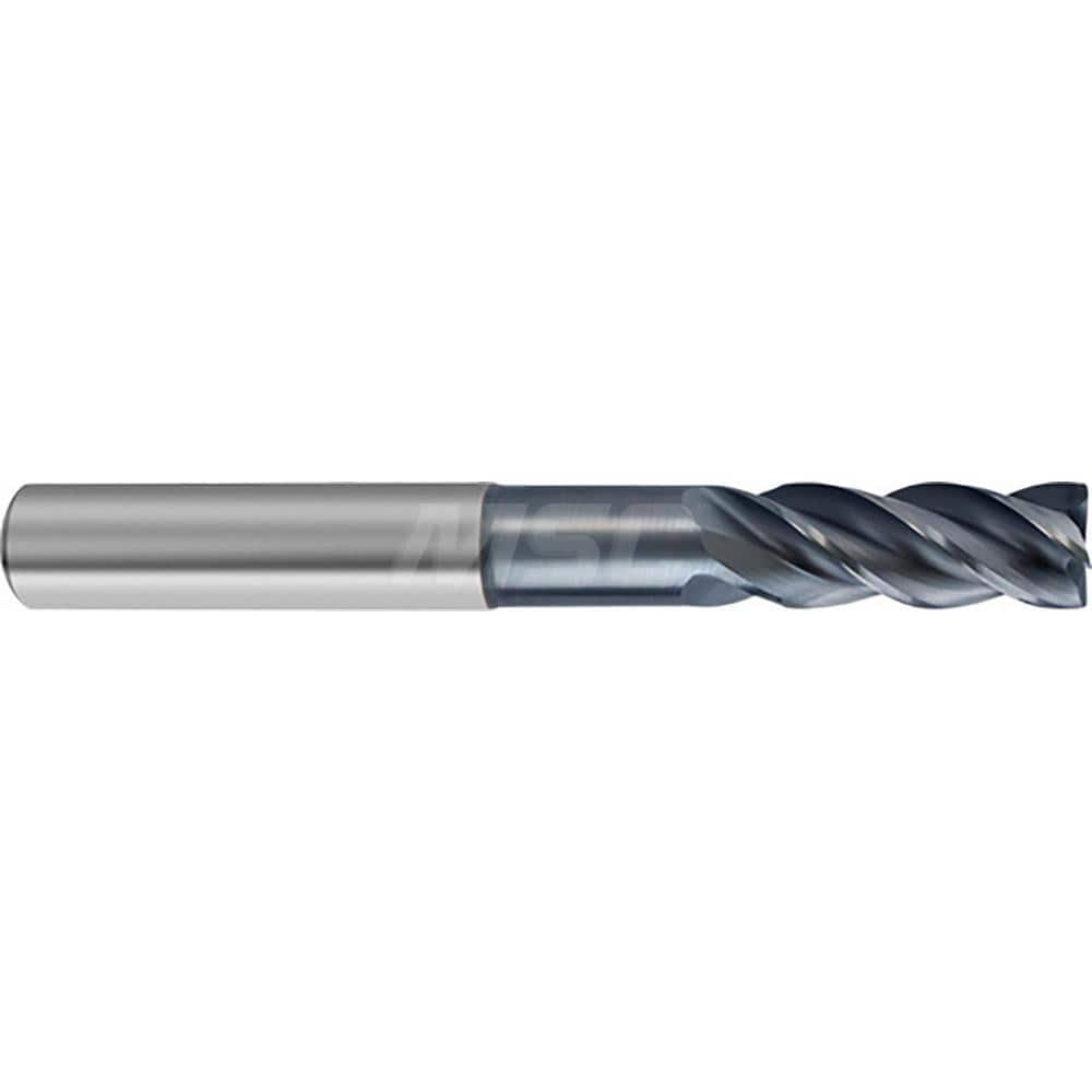 Square End Mill: 5/16'' Dia, 7/8'' LOC, 5/16'' Shank Dia, 3-1/4'' OAL, 4 Flutes, Solid Carbide Single End, AlCrN Finish, Helical Flute, Variable Helix, Centercutting, RH Cut, RH Flute, Series 6485