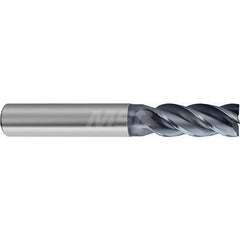 Square End Mill: 1/16'' Dia, 3/16'' LOC, 3/16'' Shank Dia, 2'' OAL, 4 Flutes, Solid Carbide Single End, AlCrN Finish, Helical Flute, Variable Helix, Centercutting, RH Cut, RH Flute, Series 6484