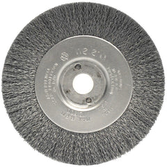 ‎4″ Narrow Face Crimped Wire Wheel, .008″ Steel Fill, 1/2″-3/8″ Arbor Hole - Exact Tool & Supply