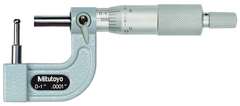 0 - 1'' Measuring Range - .0001 Graduation - Ratchet Thimble - Carbide Face - Tubing Micrometer - Exact Tool & Supply