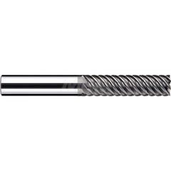 Square End Mill: 1/8'' Dia, 3/8'' LOC, 1/4'' Shank Dia, 2-1/4'' OAL, 4 Flutes, Solid Carbide Single End, Polychrom Finish, Spiral Flute, 55 ™ Variable Helix, RH Cut, RH Flute, Series E-Cut