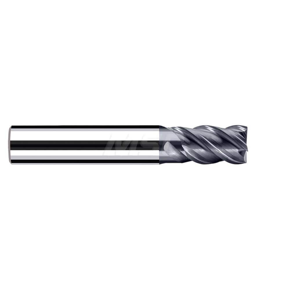 Square End Mill: 3/16'' Dia, 0.2813'' LOC, 1/4'' Shank Dia, 2-1/4'' OAL, 3 Flutes, Solid Carbide Single End, Polychrom Finish, Spiral Flute, 45 ™ Variable Helix, Centercutting, RH Cut, RH Flute, Series E-Cut