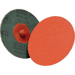 3M - 4" Diam 5/8-11 Threaded Hole 80+ Grit Fiber Disc - Very Coarse Grade, Ceramic, 12,000 Max RPM, Series 987C - Exact Tool & Supply