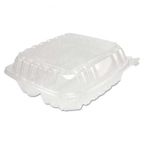 DART - ClearSeal Hinged-Lid Plastic Containers, 8 1/4 x 3 x 8 1/4, Clear 125/PK 2 PK/CT - Exact Tool & Supply