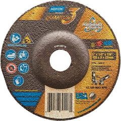 Norton - 24 Grit, 6" Wheel Diam, 1/8" Wheel Thickness, 7/8" Arbor Hole, Type 27 Depressed Center Wheel - Coarse Grade, Ceramic, Resinoid Bond, 10,185 Max RPM - Exact Tool & Supply