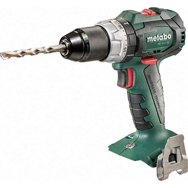Metabo - 18 Volt 1/2" Chuck Pistol Grip Handle Cordless Drill - 600/2100 RPM, Keyless Chuck, Reversible, Lithium-Ion Batteries Not Included - Exact Tool & Supply
