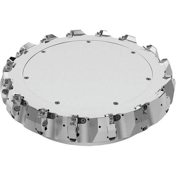 Seco - 315mm Cut Diam, 60mm Arbor Hole, 8mm Max Depth of Cut, 71° Indexable Chamfer & Angle Face Mill - 16 Inserts, SN.. Insert, Right Hand Cut, 16 Flutes, Through Coolant, Series R220.56 - Exact Tool & Supply