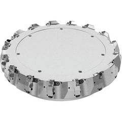 Seco - 315mm Cut Diam, 60mm Arbor Hole, 8mm Max Depth of Cut, 71° Indexable Chamfer & Angle Face Mill - 16 Inserts, SN.. Insert, Right Hand Cut, 16 Flutes, Through Coolant, Series R220.56 - Exact Tool & Supply