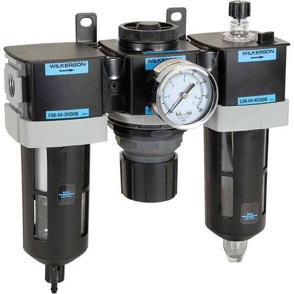 Wilkerson - Filter, Regulator & Lubricator (FRL) Units Configuration: 3 Pc. Filter-Regulator-Lubricator Body Type: Standard - Exact Tool & Supply