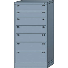 Lyon - 7 Drawer, Standard Eye-Level - Multiple Drawer Access Cabinet - Steel, 30" Wide x 28-1/4" Deep x 59-1/4" High, Dove Gray - Exact Tool & Supply