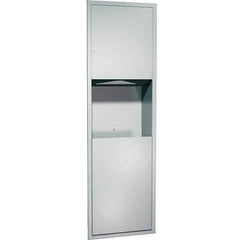 ASI-American Specialties, Inc. - Manual, Stainless Steel Paper Towel Dispenser with Receptacle - 600 C-Fold, 800 Multifold, 1,100 Single-Fold, Silver - Exact Tool & Supply