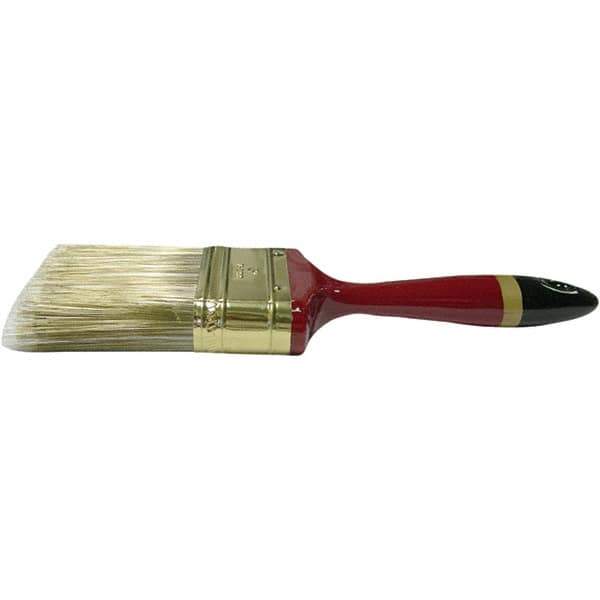 Weiler - 4" Flat Nylon/Polyester Varnish Brush - 3" Bristle Length, 8" Poly Foam Handle - Exact Tool & Supply