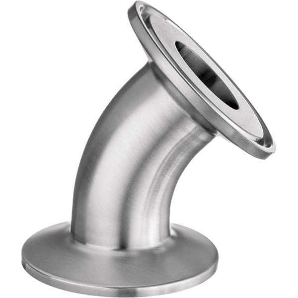 Value Collection - Sanitary Stainless Steel Pipe Fittings Type: 45 Elbow Style: Quick-Clamp - Exact Tool & Supply