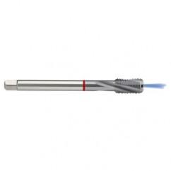 M6x1.0 6HX 3-Flute PM Cobalt Red Ring Semi-Bottoming 15 degree Spiral Flute Tap-TiCN - Exact Tool & Supply