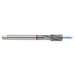 M8x1.25 6HX 3-Flute PM Cobalt Red Ring Semi-Bottoming 15 degree Spiral Flute Tap-TiCN - Exact Tool & Supply