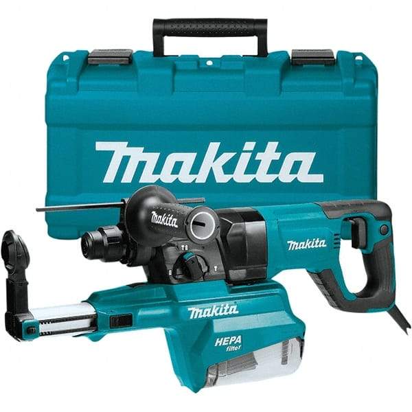 Makita - 120 Volt 1" SDS Plus Chuck Electric Rotary Hammer - 0 to 4,500 BPM, 0 to 1,100 RPM, Reversible - Exact Tool & Supply
