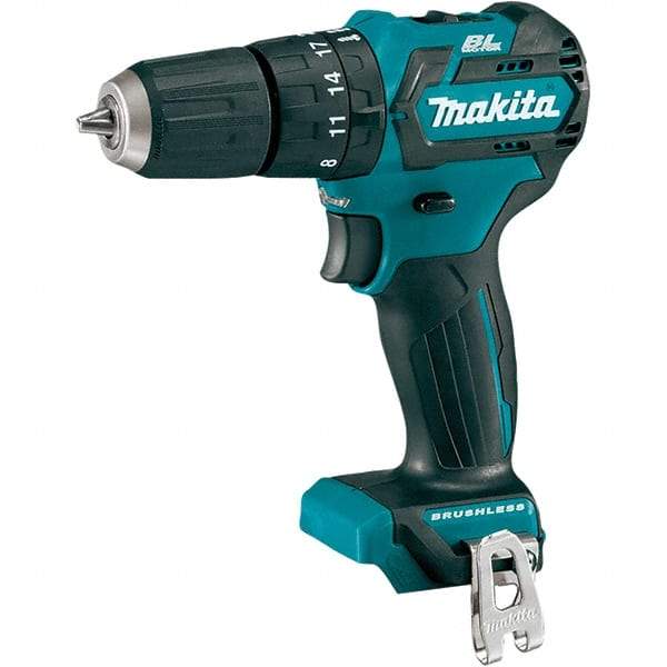Makita - 12 Volt 3/8" Keyless Chuck Cordless Hammer Drill - 0 to 22,500 BPM, 0 to 1,500 RPM, Reversible - Exact Tool & Supply