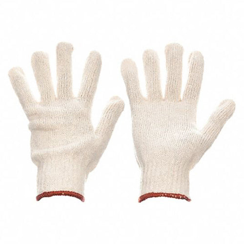 Size Large-EcoKnit - white ambidextrous knit glove - knit wrist - 80% polyester / 20% cotton - Exact Tool & Supply