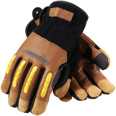 ‎120-4100/L All Purp Work Gloves - Maximum Safety - Kevlar Lined - Goat Leather Palm - TPR on Fingers - EN4 - Exact Tool & Supply
