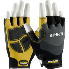 ‎120-4300/L Gloves /Liners - Gunner - Goatskin Reinforced Palm - Spandex Back - Half-Finger - Exact Tool & Supply