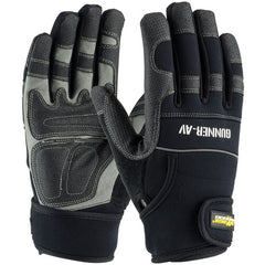 ‎120-4400/S Gloves /Liners - Gunner AV - Padded Synthetic PVC/ Black Palm - Spandex Back - Wrist Strap - Exact Tool & Supply